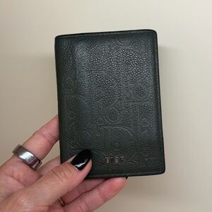 Dior Embossed Leather Passport Holder - Black